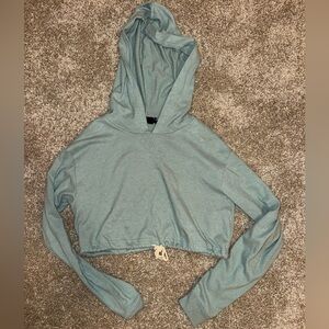 Urban Outfitters, out from under, Light Blue Cropped Hoodie, tie, size small